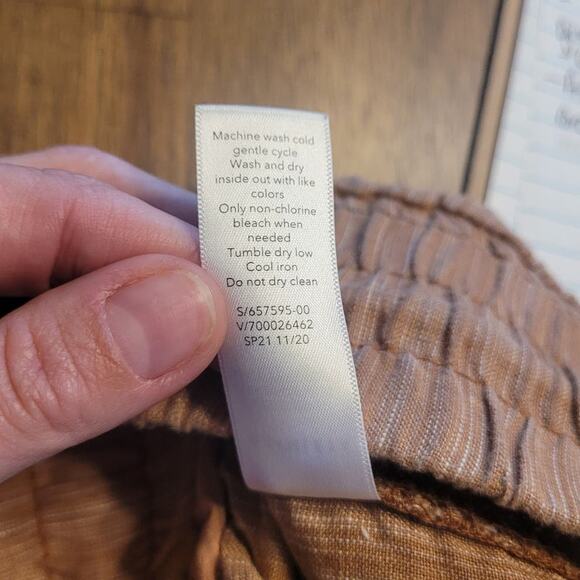 Athleta Cabo Linen 4” Shorts Size 12 Beige Lightweight Beachwear EUC - Picture 7 of 11